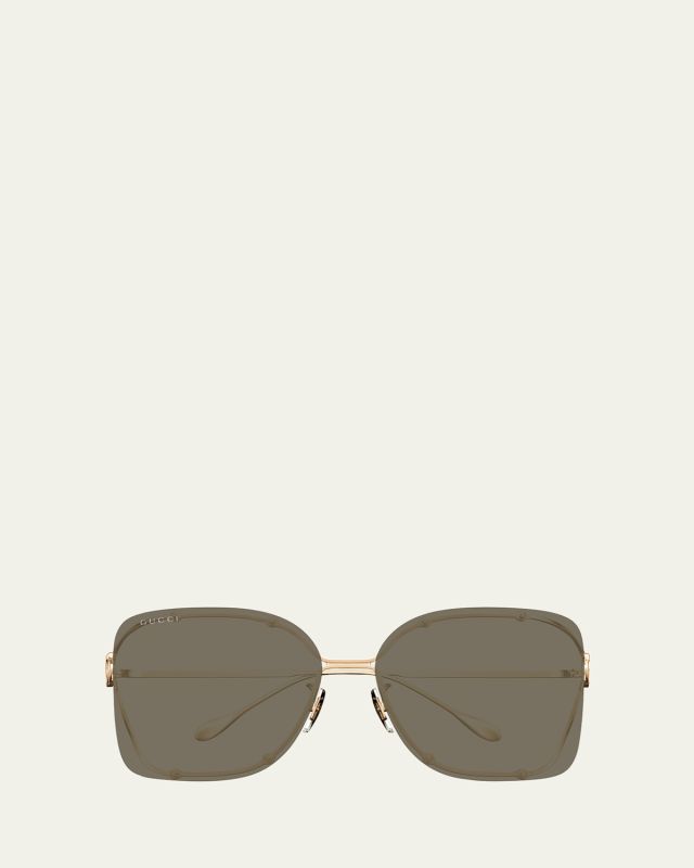 Rimless Square Metal Sunglasses